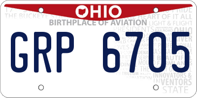 OH license plate GRP6705