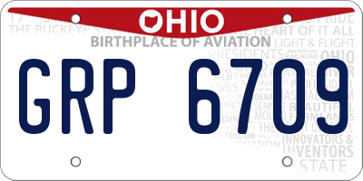 OH license plate GRP6709