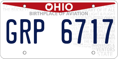 OH license plate GRP6717