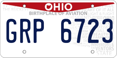 OH license plate GRP6723