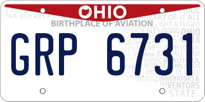 OH license plate GRP6731