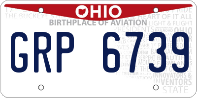 OH license plate GRP6739