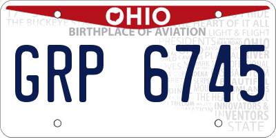 OH license plate GRP6745