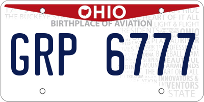 OH license plate GRP6777