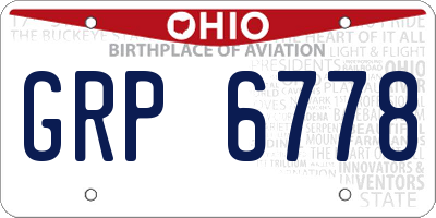 OH license plate GRP6778