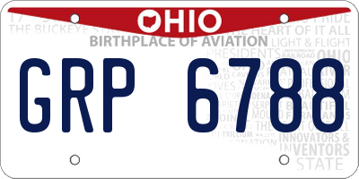OH license plate GRP6788