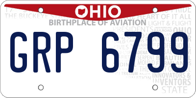 OH license plate GRP6799