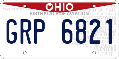 OH license plate GRP6821