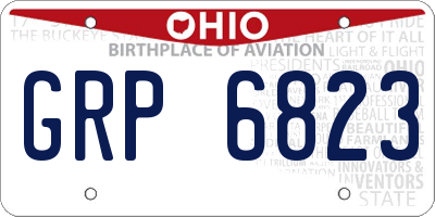 OH license plate GRP6823