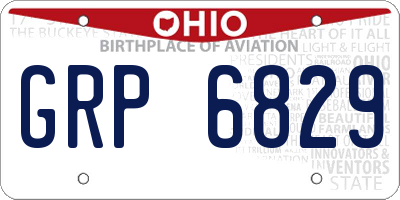 OH license plate GRP6829