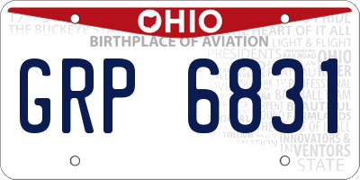 OH license plate GRP6831