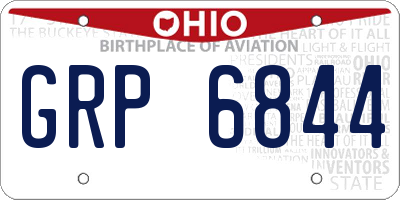 OH license plate GRP6844