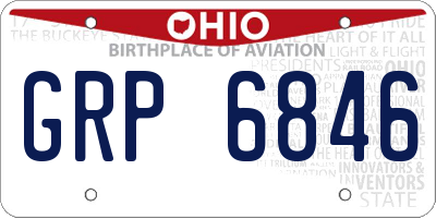 OH license plate GRP6846