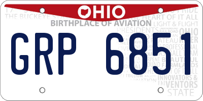 OH license plate GRP6851