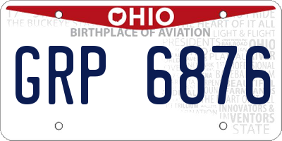 OH license plate GRP6876