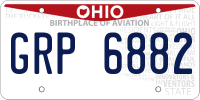 OH license plate GRP6882
