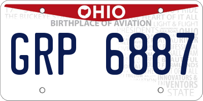 OH license plate GRP6887