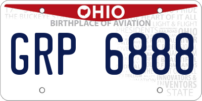 OH license plate GRP6888