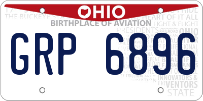OH license plate GRP6896