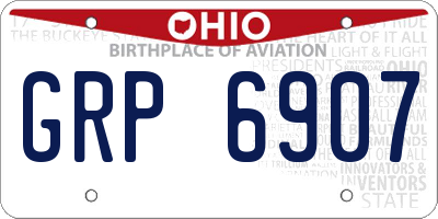 OH license plate GRP6907