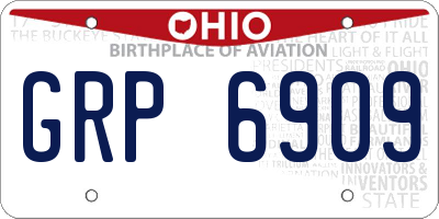 OH license plate GRP6909