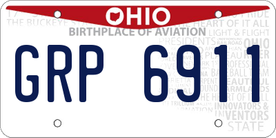 OH license plate GRP6911