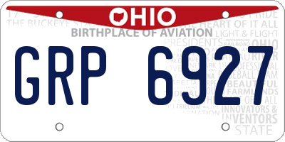 OH license plate GRP6927