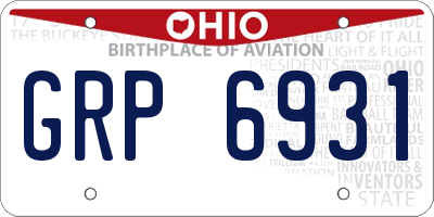 OH license plate GRP6931