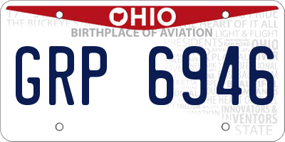 OH license plate GRP6946