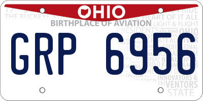 OH license plate GRP6956