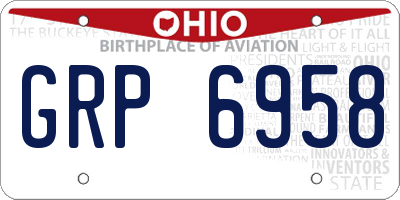 OH license plate GRP6958