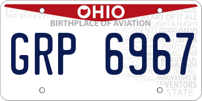 OH license plate GRP6967