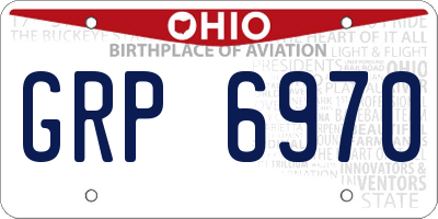 OH license plate GRP6970