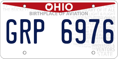 OH license plate GRP6976