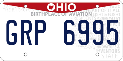 OH license plate GRP6995