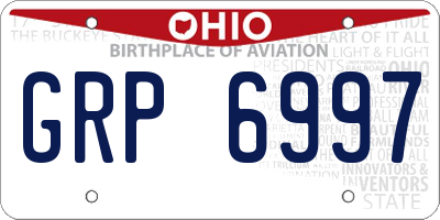 OH license plate GRP6997