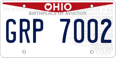 OH license plate GRP7002