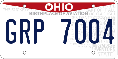 OH license plate GRP7004