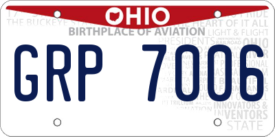 OH license plate GRP7006