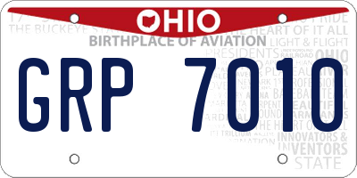 OH license plate GRP7010