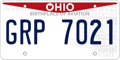 OH license plate GRP7021