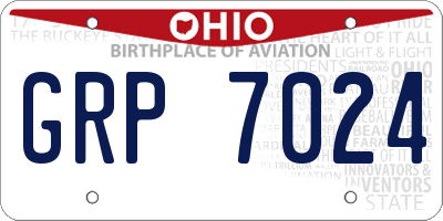 OH license plate GRP7024