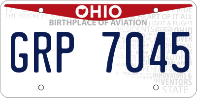 OH license plate GRP7045