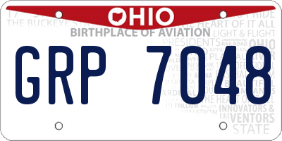 OH license plate GRP7048