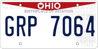 OH license plate GRP7064