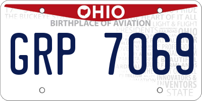 OH license plate GRP7069