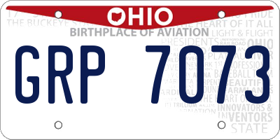 OH license plate GRP7073