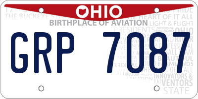 OH license plate GRP7087