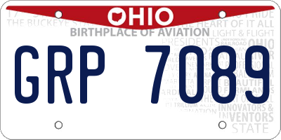 OH license plate GRP7089