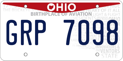 OH license plate GRP7098